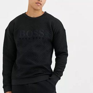 HUGO BOSS Bodywear Quilted Black Crew Neck